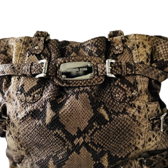 Michael Kors Bags Michael Kors Shoulder Bag Python Tan Brown Leather Dust Bag Silver